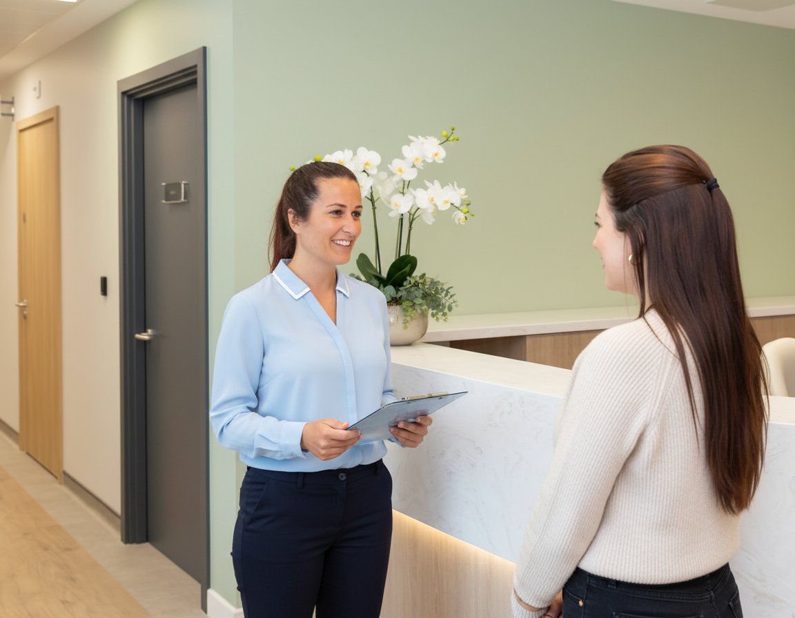 Welcoming patient at TheraLife Clinics Manchester UK